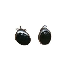 Earrings, Jade and Sterling Silver Stud Earrings, NEW, Handmade, Artisan